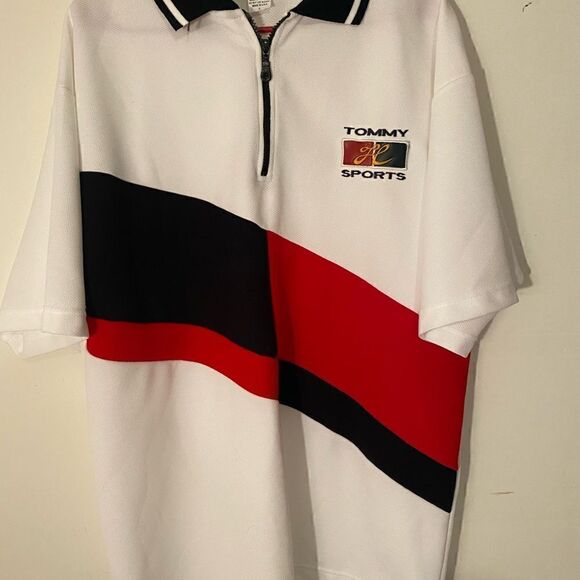 “Tommy Sports” Vintage Bootleg 1/4 Zip Polo L - Picture 11 of 13